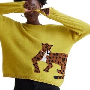 Anthropologie Maeve 100% Cashmere Leopard/Cheetah Intarsia Sweater – XS